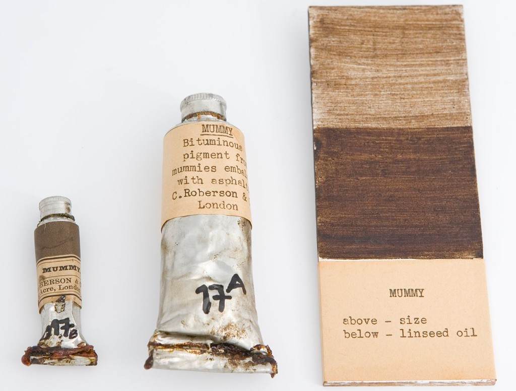 Tubes of Mummy Brown manufactured by C. Roberson & Co. of London.