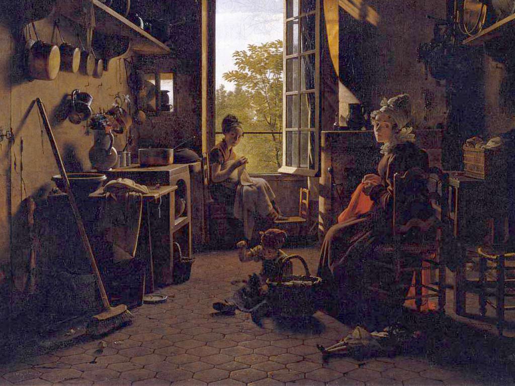 Martin Drölling's (1752–1817) “Interior of a Kitchen” (detail), painted in Paris in 1815, is a masterpiece of complex shadows and is thought to contain extensive amounts of Mummy Brown. —Collection of the Department of Paintings, Louvre Museum, Paris.