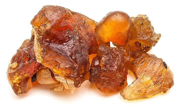 A clump of myrrh resin tears.